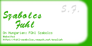 szabolcs fuhl business card