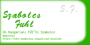 szabolcs fuhl business card